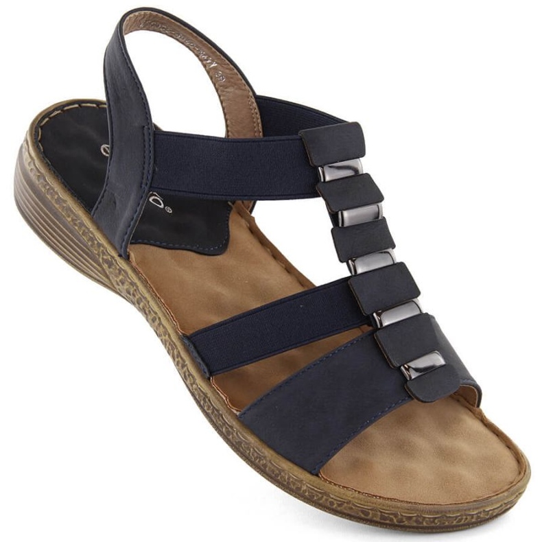 EVento W EVE405B sandali slip-on con elastici, blu navy