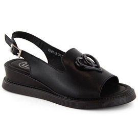 Filippo W PAW534A sandali con zeppa in pelle, neri nero