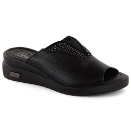 Filippo W PAW536 sabot con zeppa in pelle nera nero