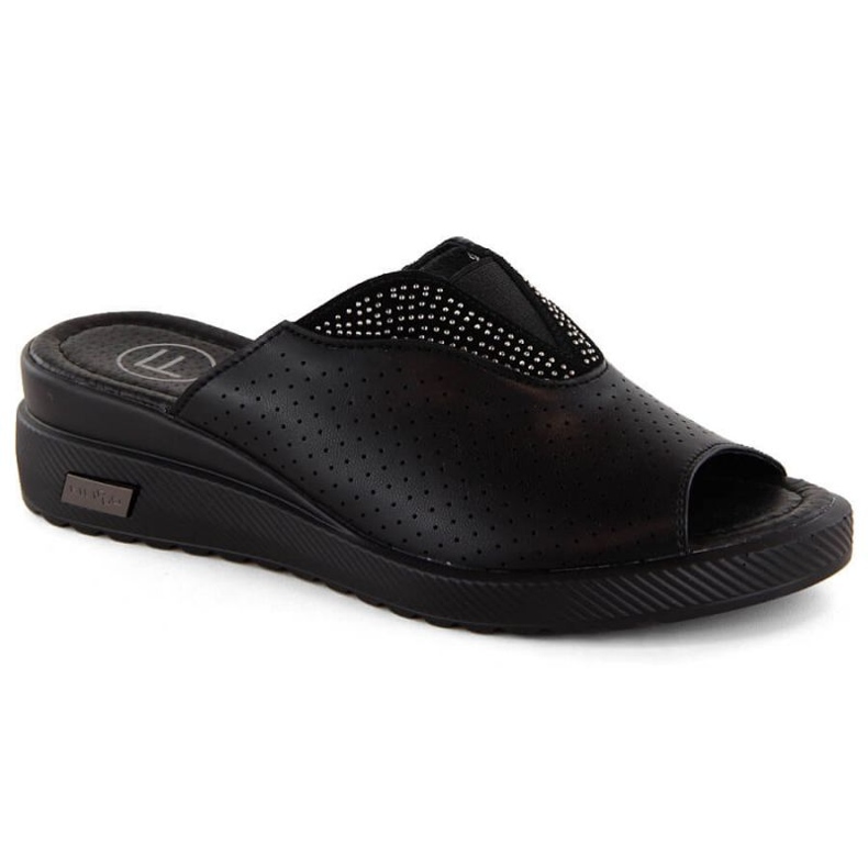 Filippo W PAW536 sabot con zeppa in pelle nera nero