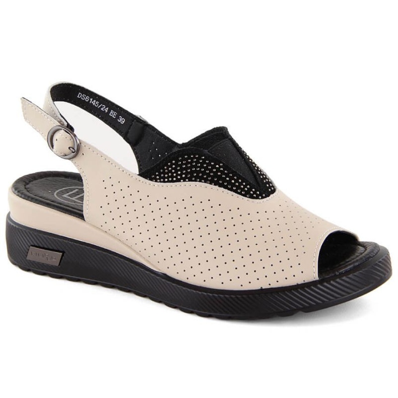 Sandali con zeppa in pelle traforata Filippo W PAW537, beige
