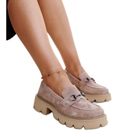 Mocassini in pelle beige di Vinceza