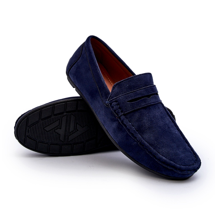 Mckeylor Mocassini da uomo in ecopelle scamosciata, Blu Navy