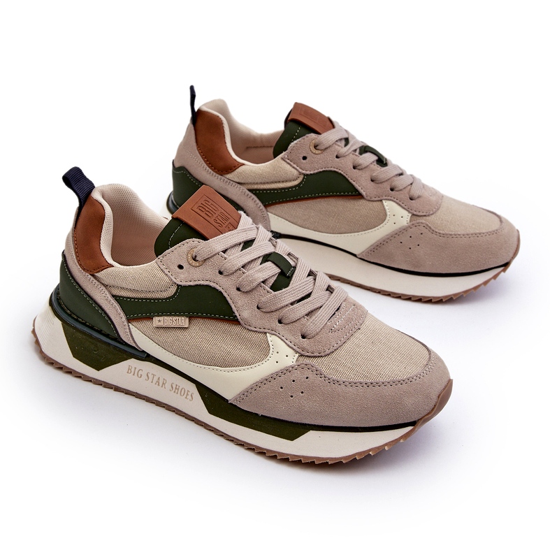 Scarpe da ginnastica da uomo Memory Foam System Big Star NN174349 Beige