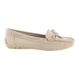 Comodi mocassini da donna in camoscio beige