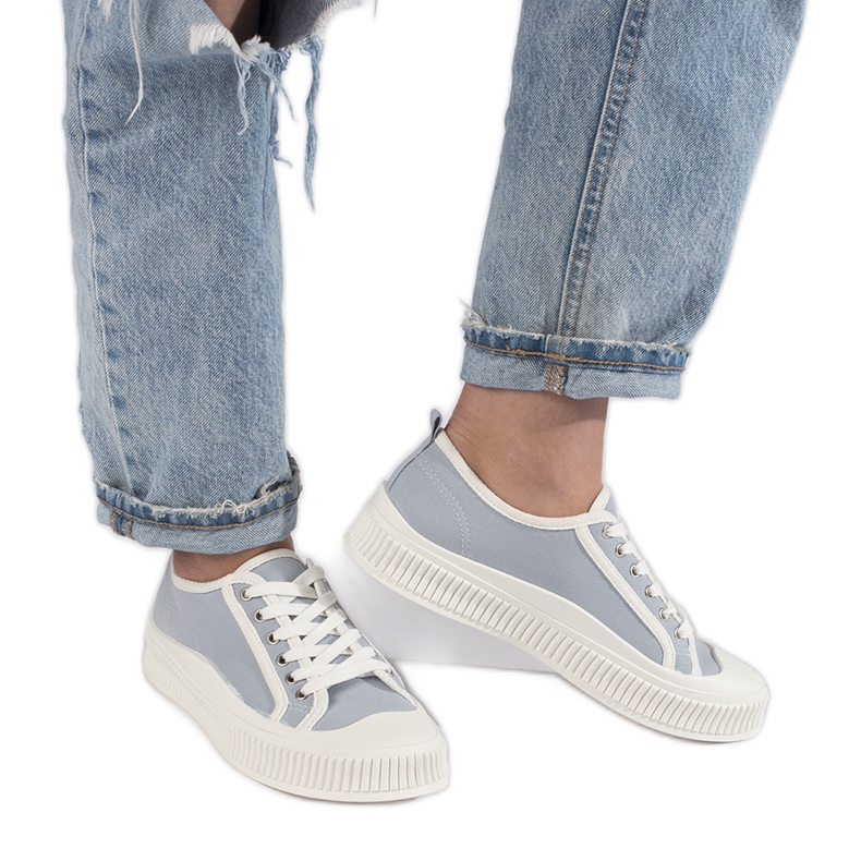 Sneakers platform da donna di colore azzurro blu