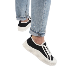 Sneakers nere con plateau da donna nero