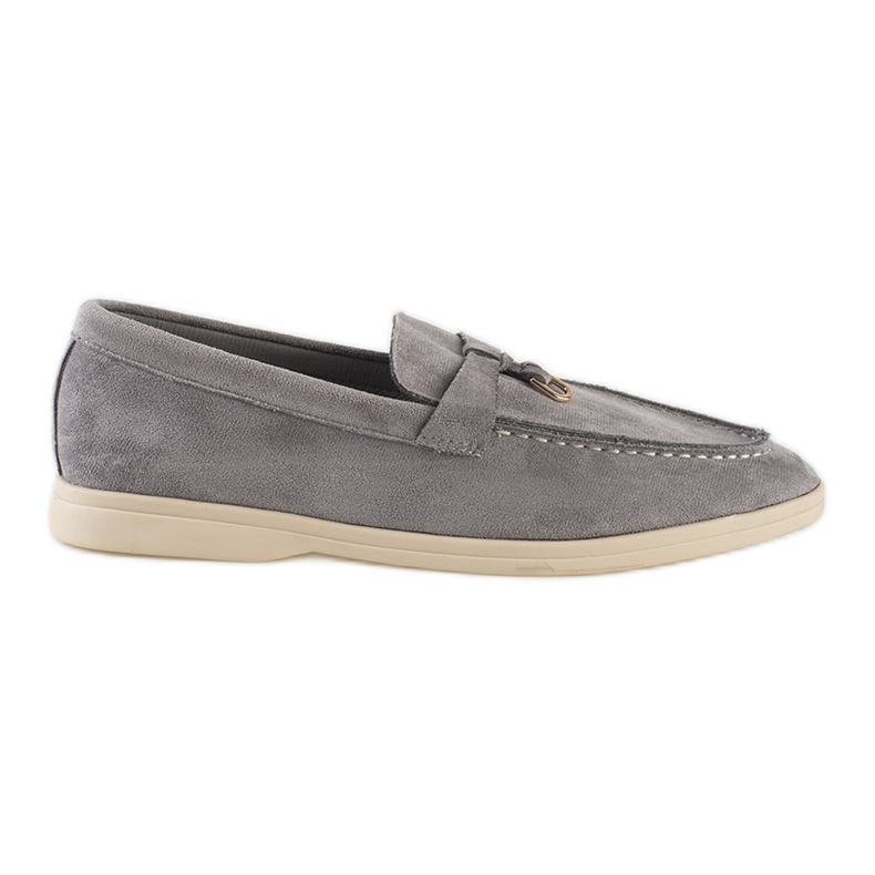 Mocassini da donna in camoscio grigio
