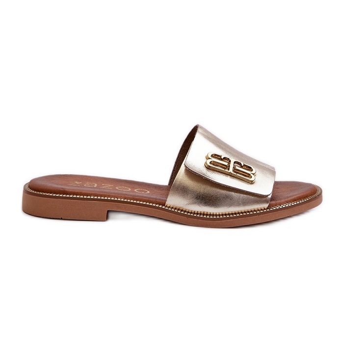 Zazoo 40384 Infradito eleganti in pelle da donna, Oro d'oro