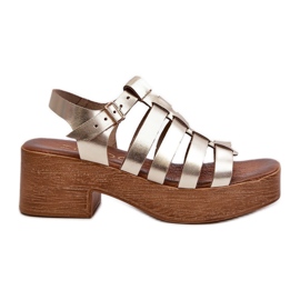 Zazoo 40410 Sandali in pelle da donna Oro d'oro