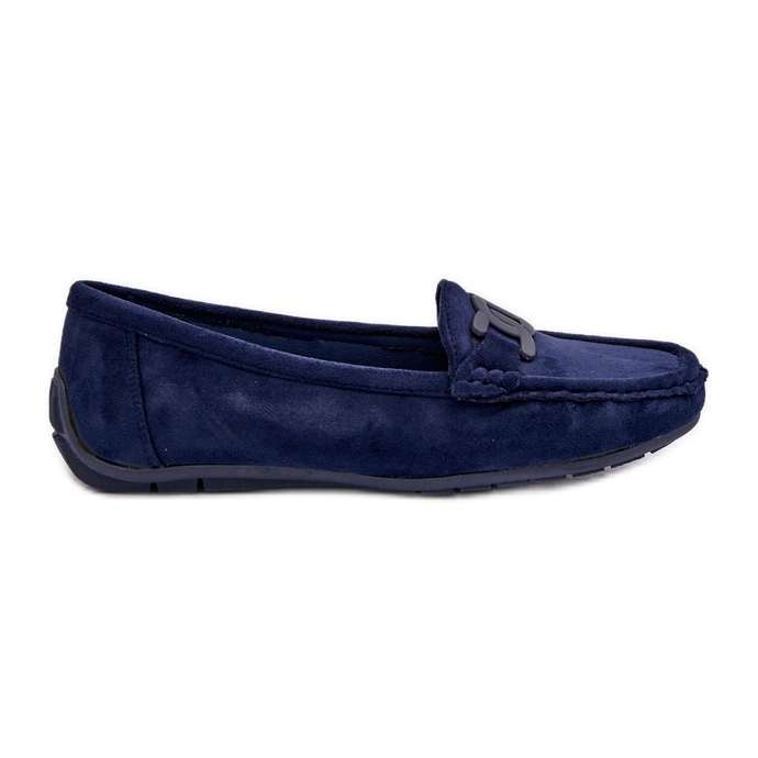 Mocassini in pelle scamosciata alla moda da donna blu navy Rabell