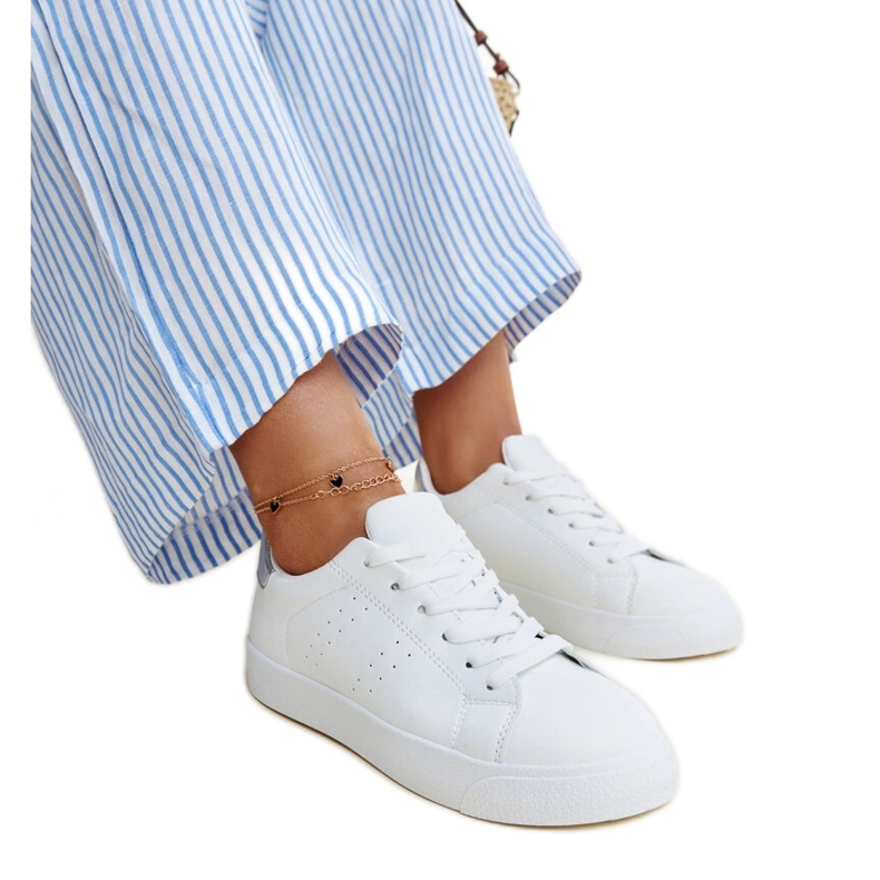 Sneakers Akila bianche e argento bianca