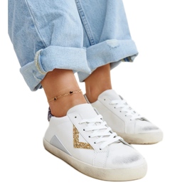 Sneakers bianche dall'effetto consumato di Gombol bianco