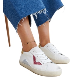 Sneakers bianche dall'effetto consumato di Gombol bianca