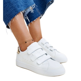 Sneaker Samala con velcro bianche e dorate bianca