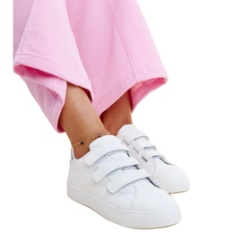 Sneakers con velcro bianche e argento di Samala bianca