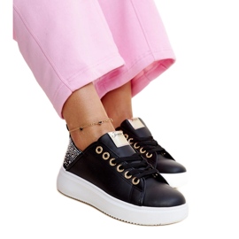 Sneakers Antonietta nere con strass nero