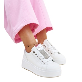 Sneakers bianche e argento con strass Maurizia bianco