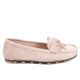 Mocassini Mouton in camoscio beige