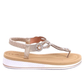 Sandali infradito con zirconi Harani Gold d'oro