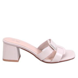 Eleganti infradito Lafar Beige con tacco alto