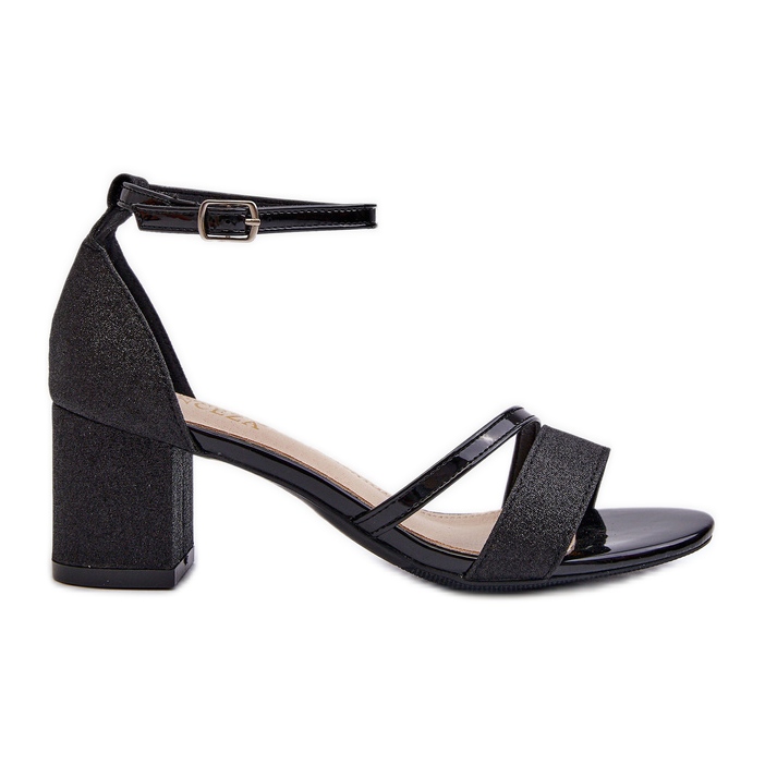 Vinceza Sandali Con Tacco Basso Da Donna Glitter Neri Ploemis nero