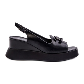 Jezzi Sandali Da Donna Con Plateau E Zeppa Con Decorazione, Janesca Nera nero