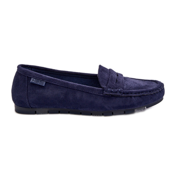 Mocassini da donna in ecopelle scamosciata Big Star NN274931 Memory Foam System Blu navy