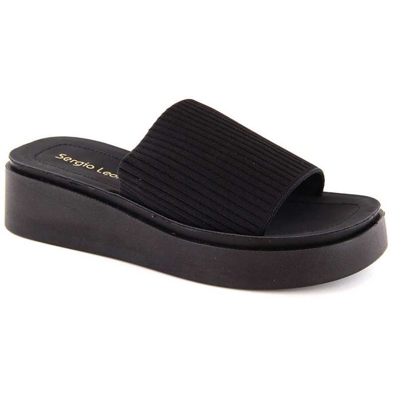 Infradito da donna in tessuto nero by Sergio Leone SK083H