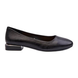 Ballerine da Donna in Eco Pelle Con Tacco Basso Nere Sergio Leone PB202 nero