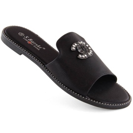 Comode infradito con strass S.Barski W OLI258A, nere nero