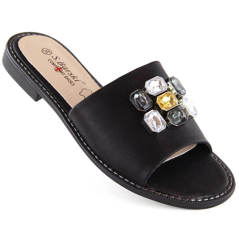 Infradito con strass S.Barski W OLI262A, nero