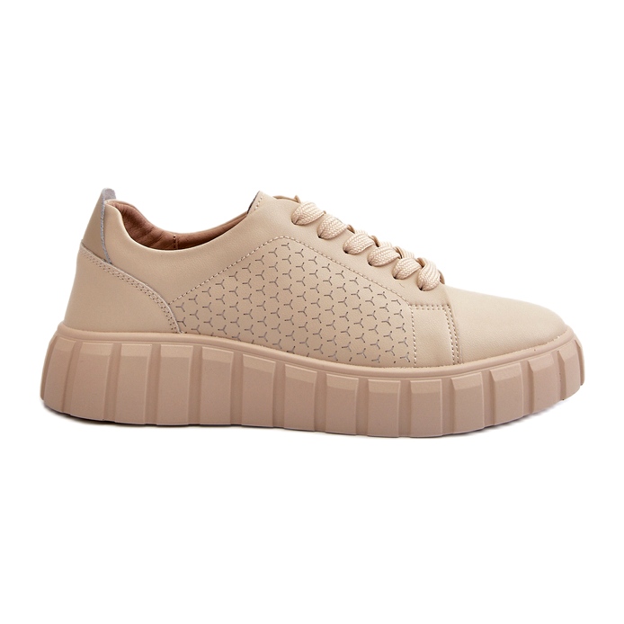 Evento Sneakers in pelle da donna sulla piattaforma Eselmarie beige
