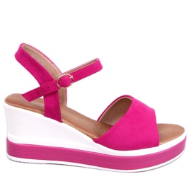Sandali Dirado con zeppa fucsia rosa