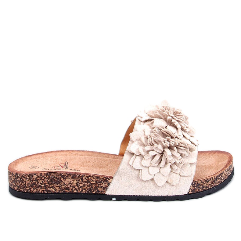Sebill Infradito in sughero beige con fiori