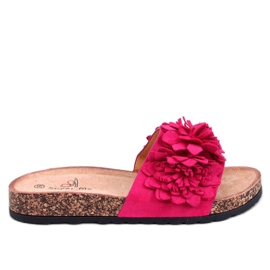Infradito in sughero con fiori Sebill Fuchsia rosa