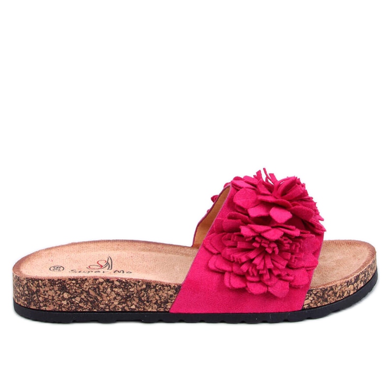 Infradito in sughero con fiori Sebill Fuchsia rosa