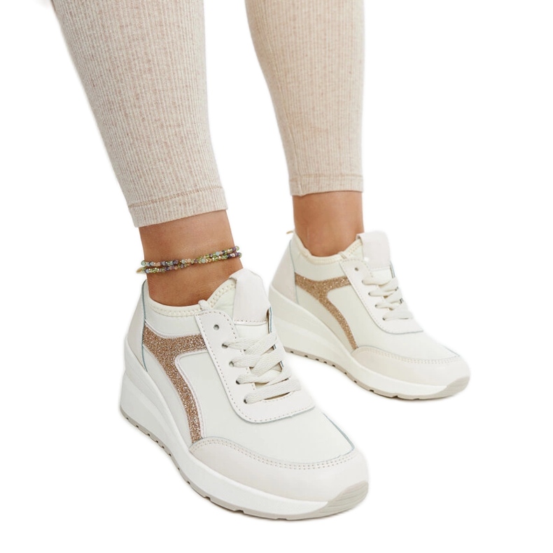 Sneakers con zeppa Hermina beige