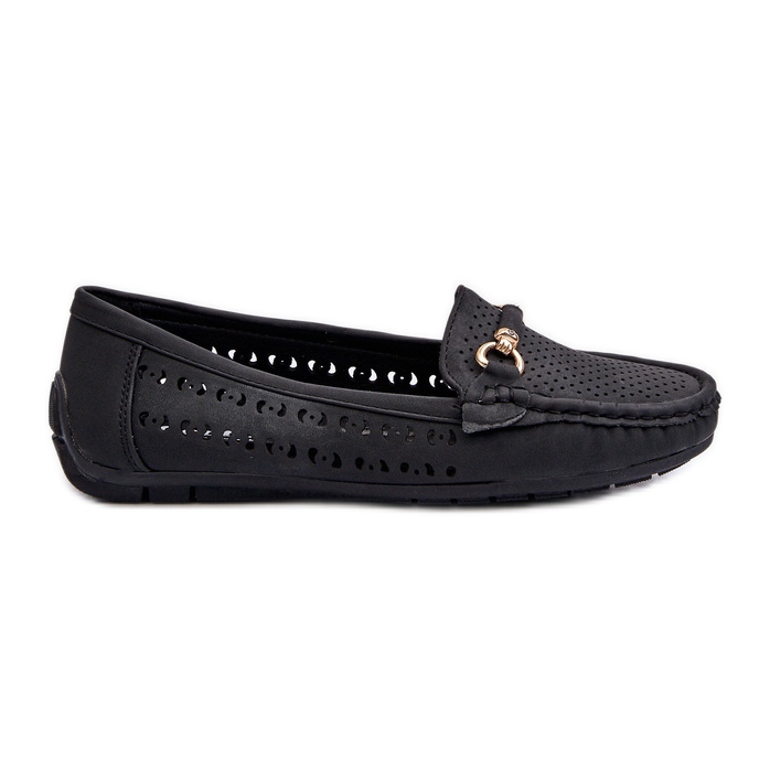 Mocassini Traforati Da Donna Con Decoro, Kaydance Nero