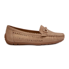 Mocassini Traforati Da Donna Con Decoro, Marrone Kaydance beige