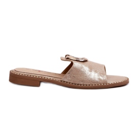 Infradito eleganti da donna lucide con decorazione S.Barski KV27-032 Oro d'oro