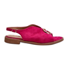 Sandali Eleganti da Donna Con Decorazione Eco Camoscio S.Barski KV27-058 Fucsia rosa