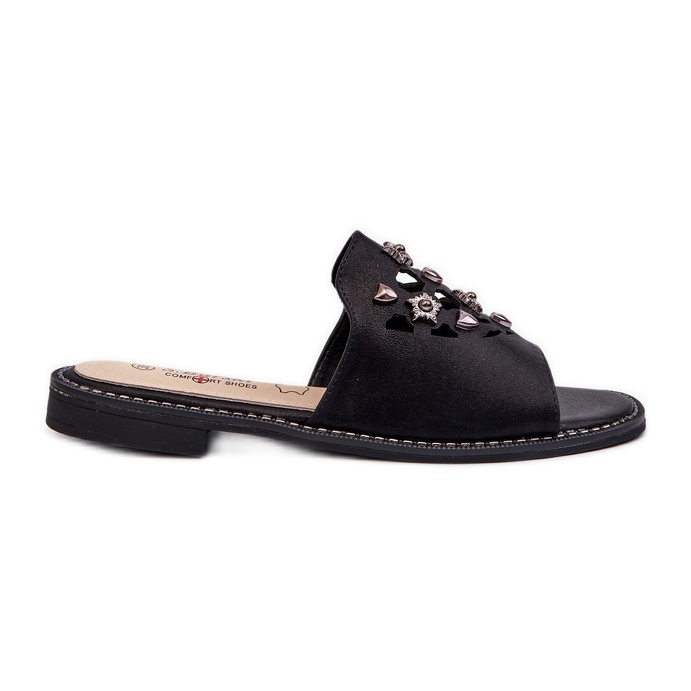 Infradito Lucide da Donna Con Decori S.Barski KV27-063 Nero
