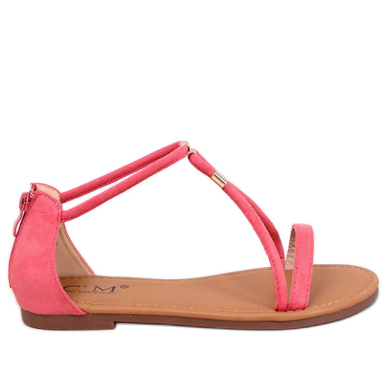 Leehom Sandalo da donna in camoscio rosso rosa