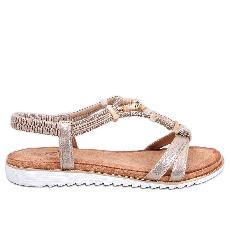 Sandali Montier con perline dorate d'oro