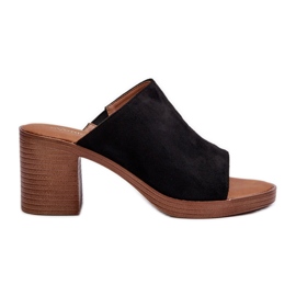 Infradito da donna eleganti e leggere con tacco alto, Nero Varnila