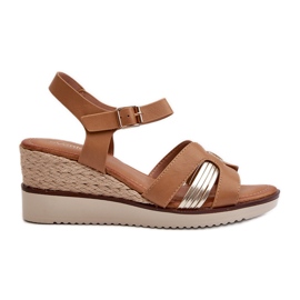 Sandali Con Zeppa Da Donna Con Starlenna Marrone Intrecciato