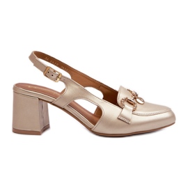 Sandali in pelle con tacco alto Maciejka 06419-25 Oro d'oro
