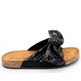Ciabatte in sughero con fiocco Amur Black nero
