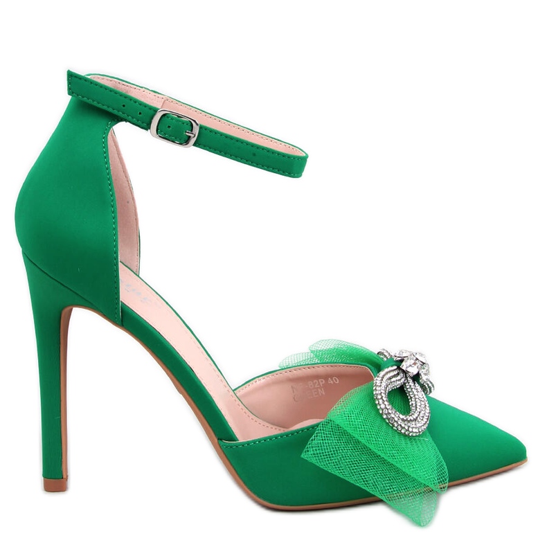 Triana Tacchi a spillo con fiocco in tulle verde